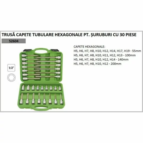 Trusa 30 tubulare biti 1/2&quot;, IMBUS