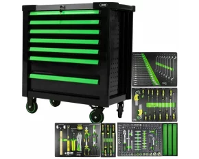 Dulap verde cu 7 sertare XL,