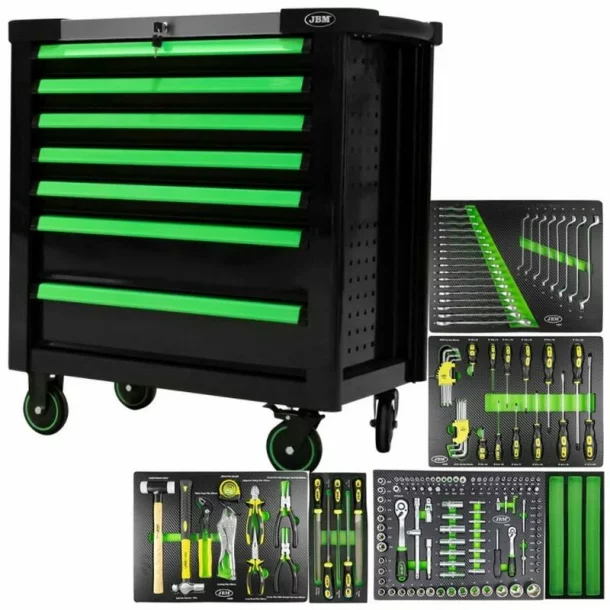 Dulap verde cu 7 sertare XL,