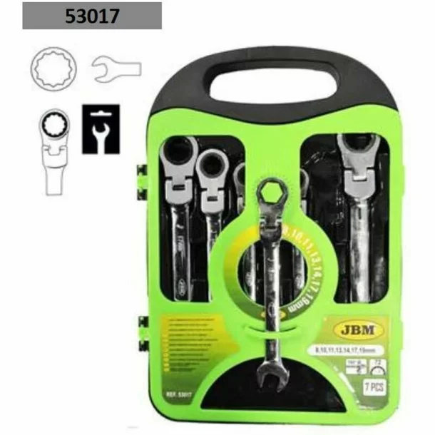SET DE 7 CHEI COMBINATE CU CLICHET SI CAP ROTATIV