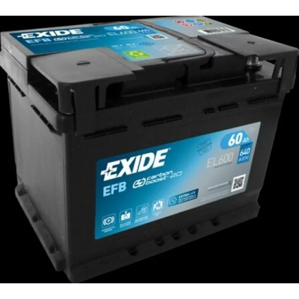 BATERIE EXIDE EFB 60AH 640A 242X 175X190 +DR