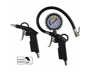 PISTOL DE AER CU MANOMETRU + PISTOL UMFLAT