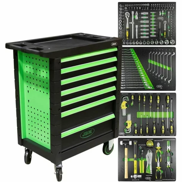 Dulap mobil verde cu 7 sertare