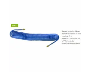 Furtun aer spiralat 10 mm