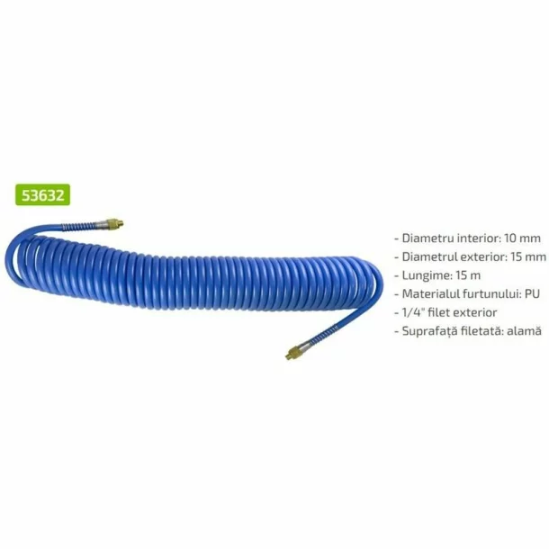 Furtun aer spiralat 10 mm