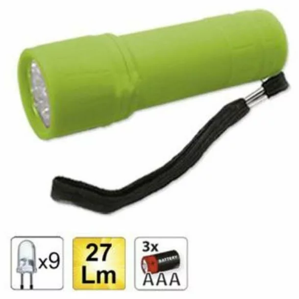 LANTERNA DE PLASTIC CU 9 LEDURI, VERDE