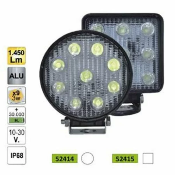 PROIECTOR DE LUCRU CU LED, PATRAT, LUMINA