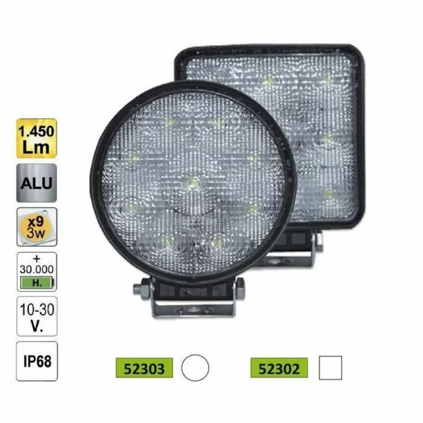 PROIECTOR PATRAT DE LUCRU CU LED 27W 10-30V